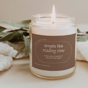 Smells Like Reading Time Candle Gift, Book Lovers Candle, Bookworm Candle Gift, Avid Reader Gift, Bookish Candle, Book Lover Gift