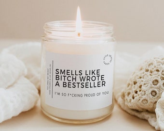 Smells Like Shes Writing a Best Seller Candle Gift, Published Author gift, Funny Author Candle, Best Selling Author Gift, New Author Candle