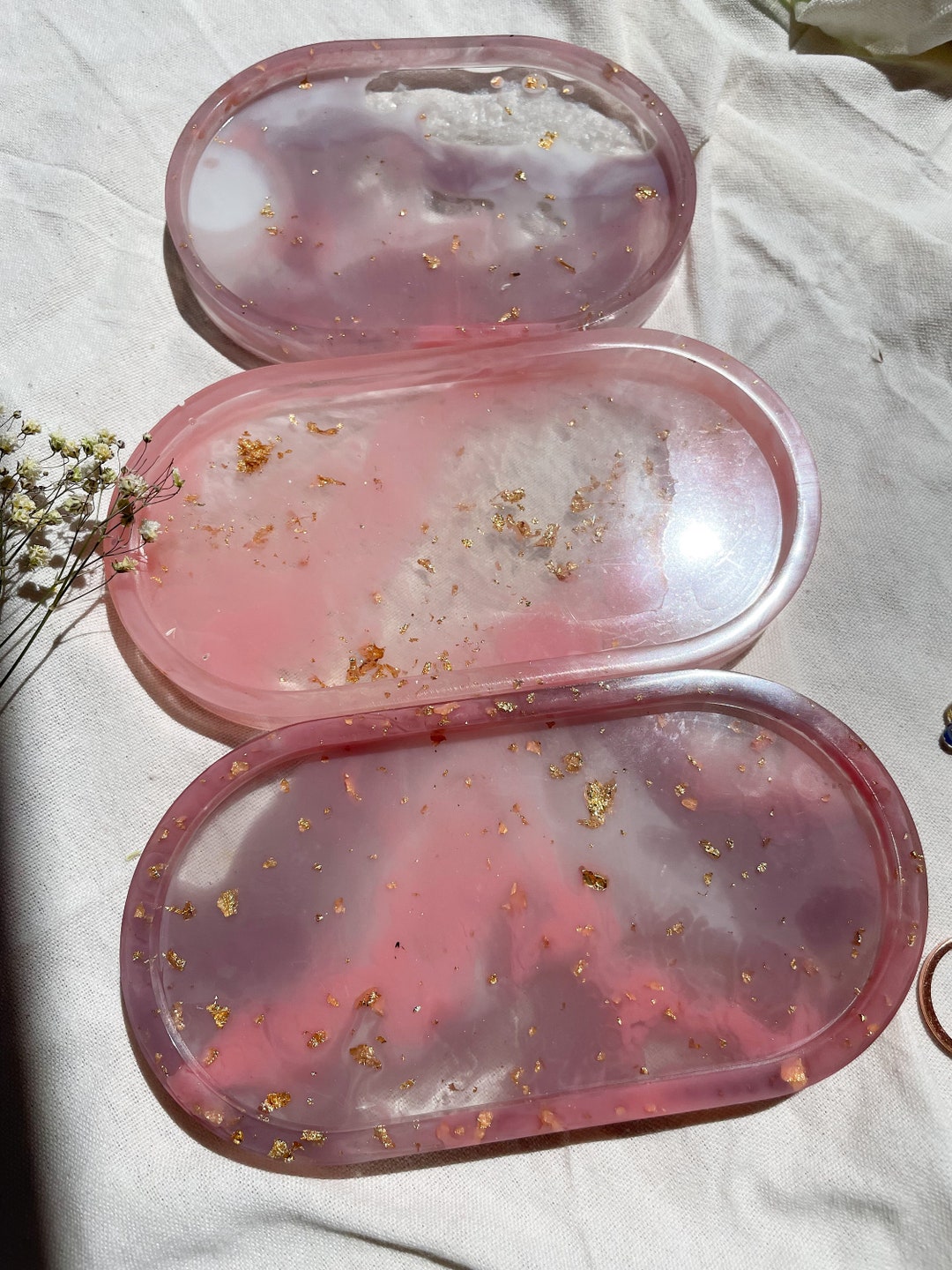 Pink and Purple Galaxy, Pink and Gold Tray, Pink Marbled Dish, Pink ...