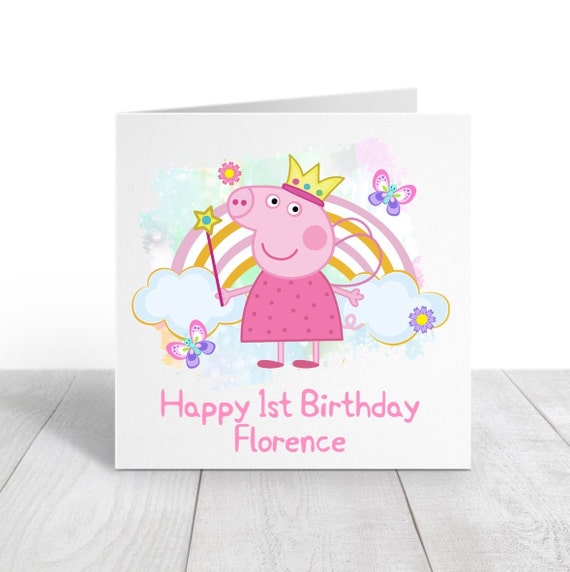 Peppa Pig Joyeux Anniversaire Anniversaire Des Enfants 1er Etsy France