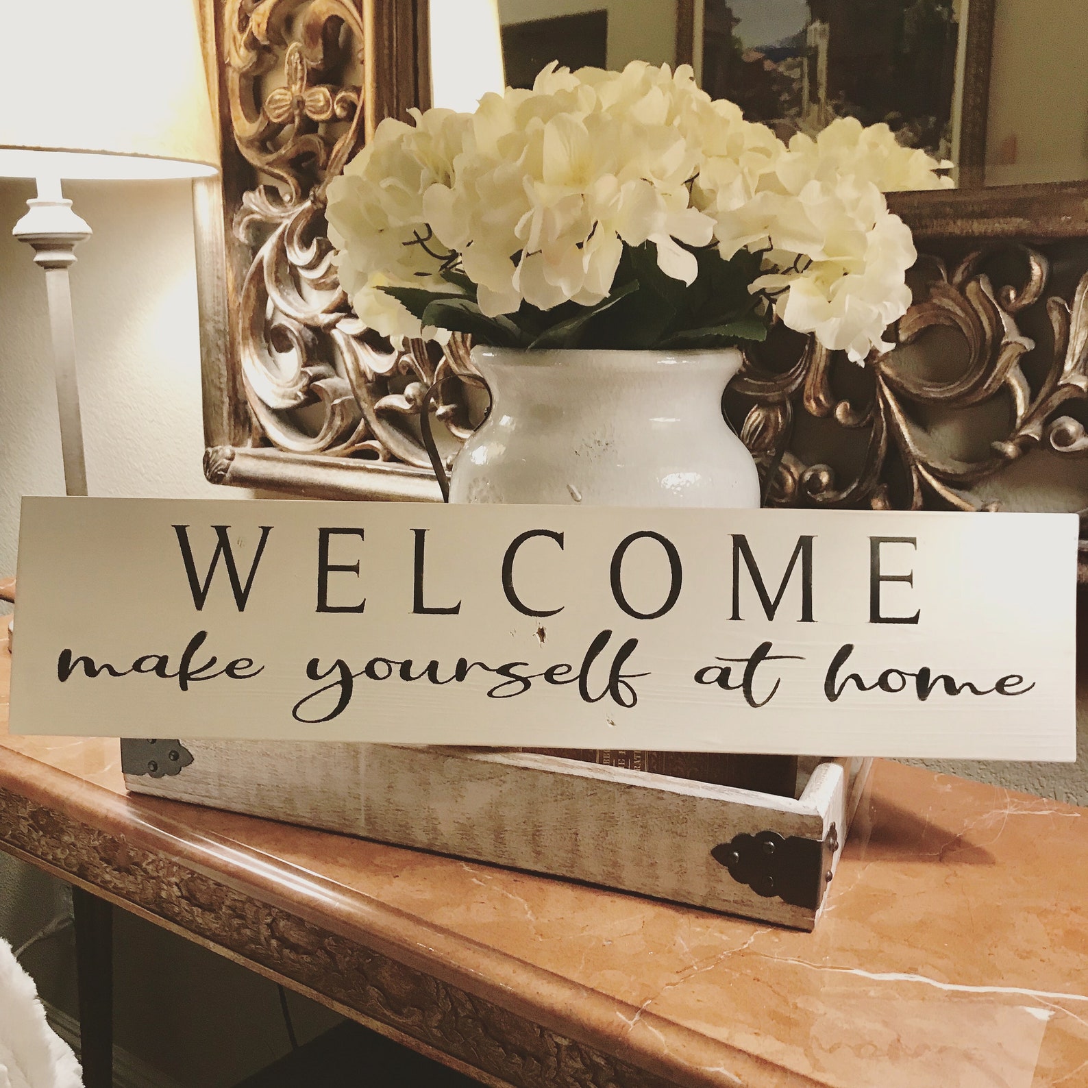 Make Yourself At Home Sign. Handpainted Sign. Etsy