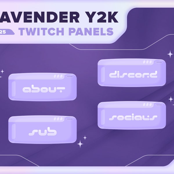 Y2K Cyber Twitch Panels - 24 e-girl y2k style | 00s clean| streamer |