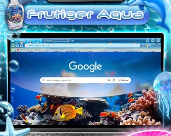Frutiger Aqua Animated Chrome Theme – Y2K 2000s Glass Browser Style