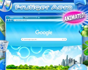 Frutiger Aero Animated Browser Theme —  Y2K Aesthetic | 2000s Style | Retro Glass Look | Custom Theme for Google Chrome