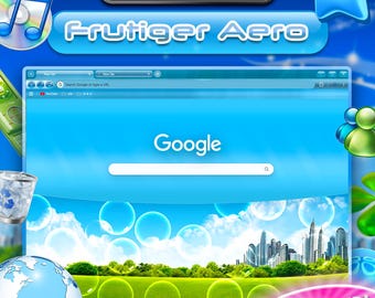 Frutiger Aero Animated Browser Theme —  Y2K Aesthetic | 2000s Style | Retro Glass Look | Custom Theme for Google Chrome