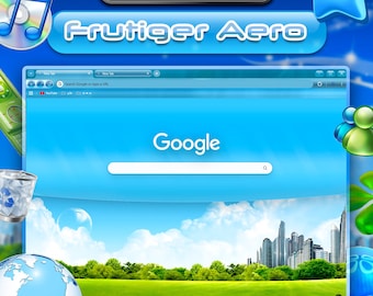 Frutiger Aero Browser Theme —  Y2K Browser Aesthetic | 2000s Style | Retro Glass Look | Custom Theme for Google Chrome