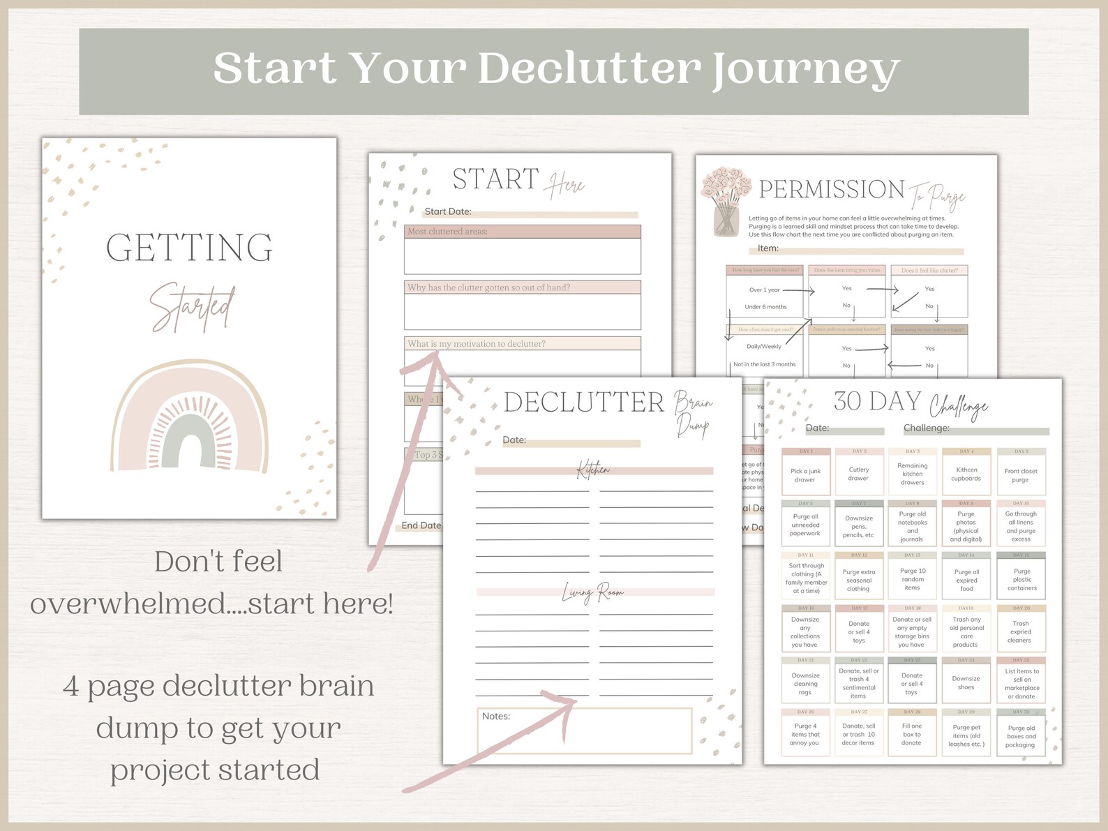 Printable+ Editable Declutter Checklists | Declutter Planner | Cleaning ...