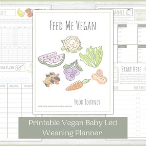 Printable Vegan Baby Led Weaning Planner | Baby Led Weaning Tracker | Baby Meal Planner | Baby's First Food Tracker | Baby's Food Diary