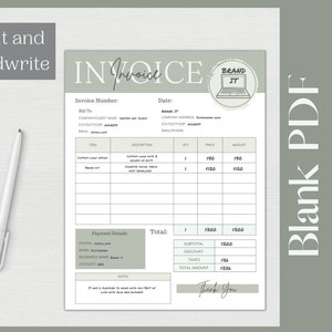 Editable Canva Invoice Template | Printable Order Form Template |small ...