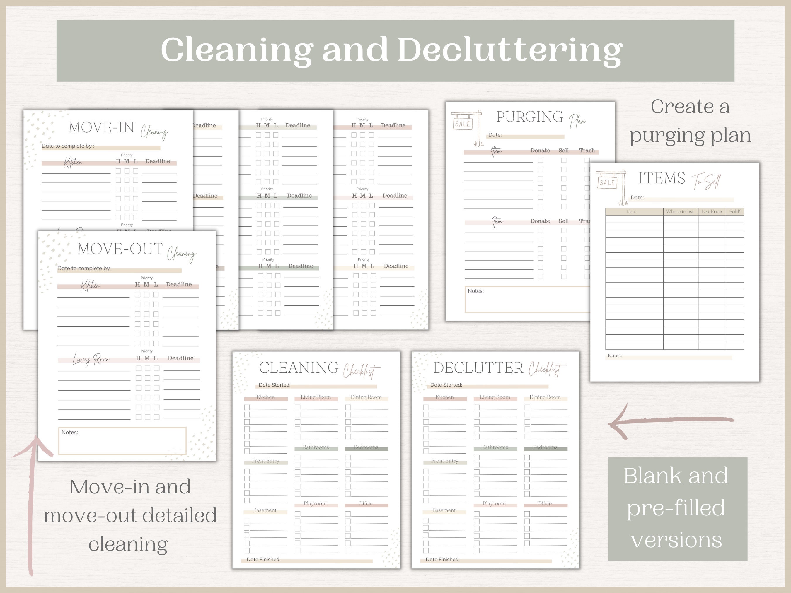 Editable Moving Planner | Moving Checklist | Printable Moving Binder ...