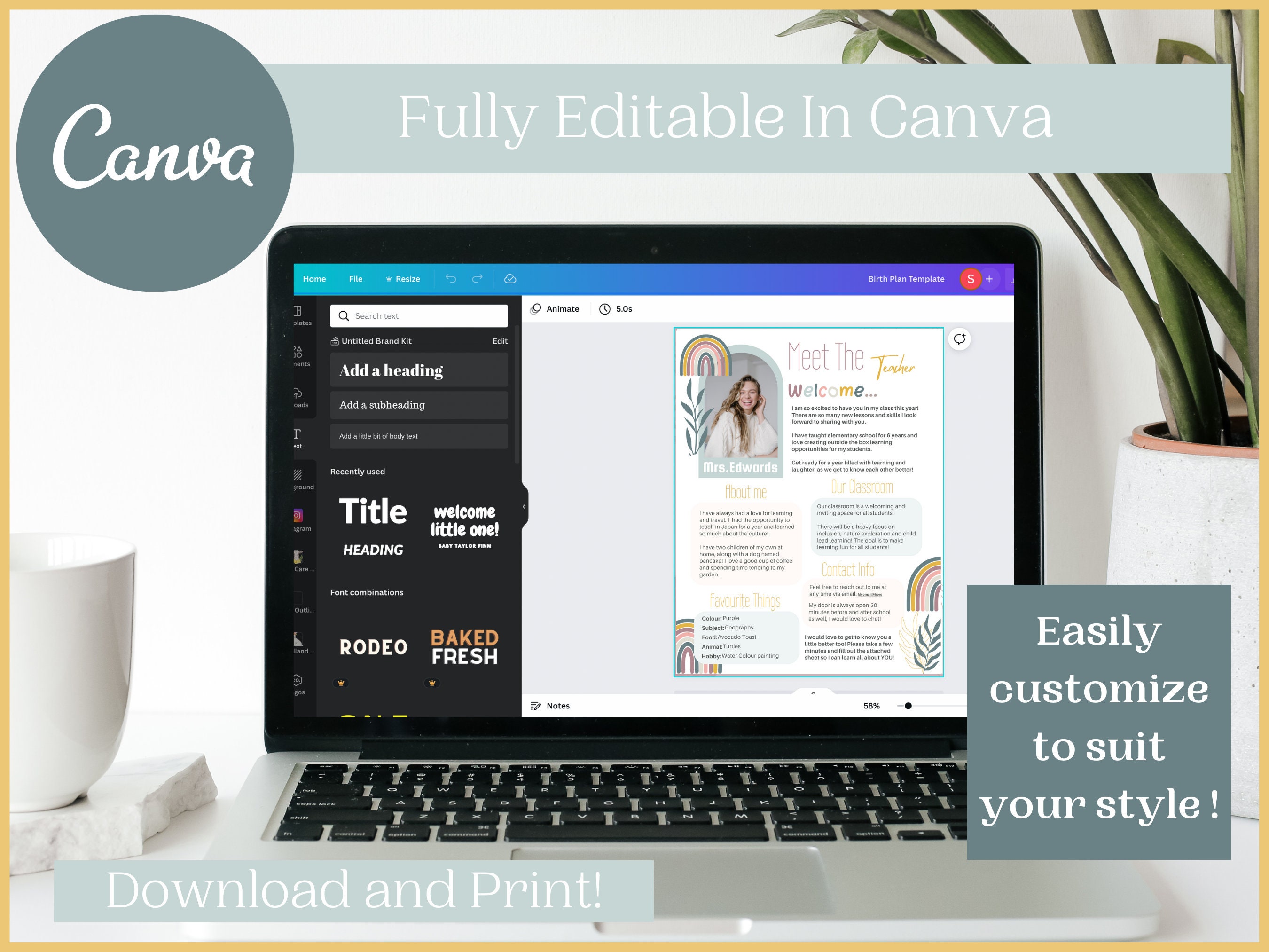 Meet the Teacher and Meet the Student, Editable Classroom Templates ...