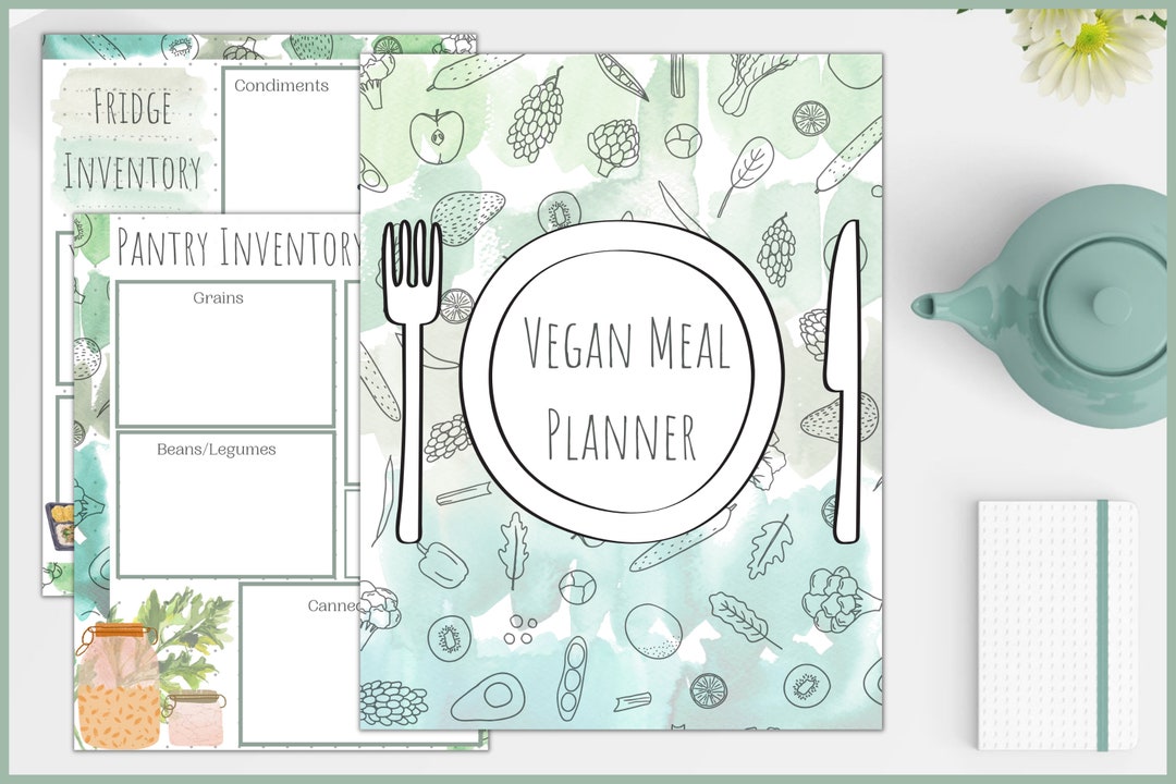 Vegan Meal Planner | Printable Vegan Menu Planner | Vegan Shopping List ...