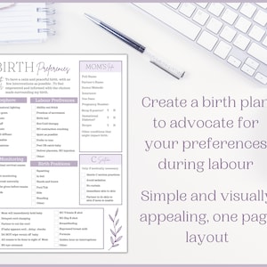 Editable Birth Plan Template |printable Birth Plan Checklist - Etsy