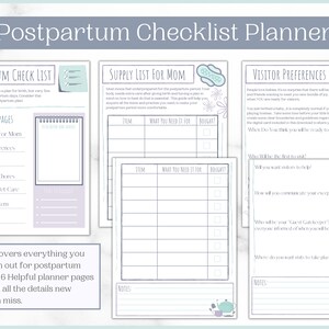 Postpartum Planner Checklists and Bullet Journal | New Mom Journal ...
