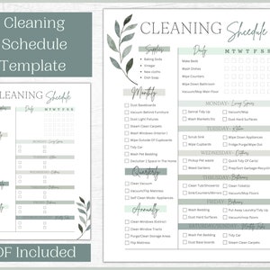 Printable Cleaning Schedule | Editable Cleaning Schedule Template ...