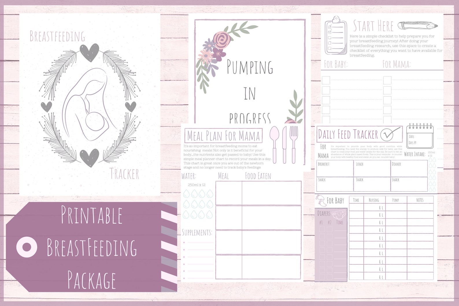 Printable Breastfeeding Tracker Breastfeeding Baby Tracker Etsy