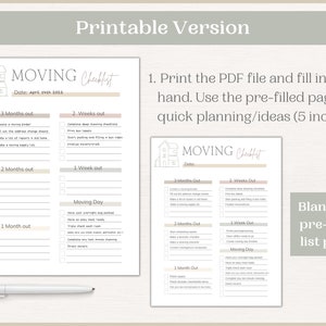 Editable Moving Planner | Moving Checklist | Printable Moving Binder ...