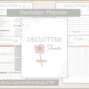 Printable+ Editable Declutter Checklists | Declutter Planner | Cleaning Schedule and To Do List