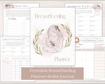 Printable Breastfeeding Planner and Bullet Journal | Breastfeeding Tracker and Newborn Log | New Mom Journal | Breastfeeding Support