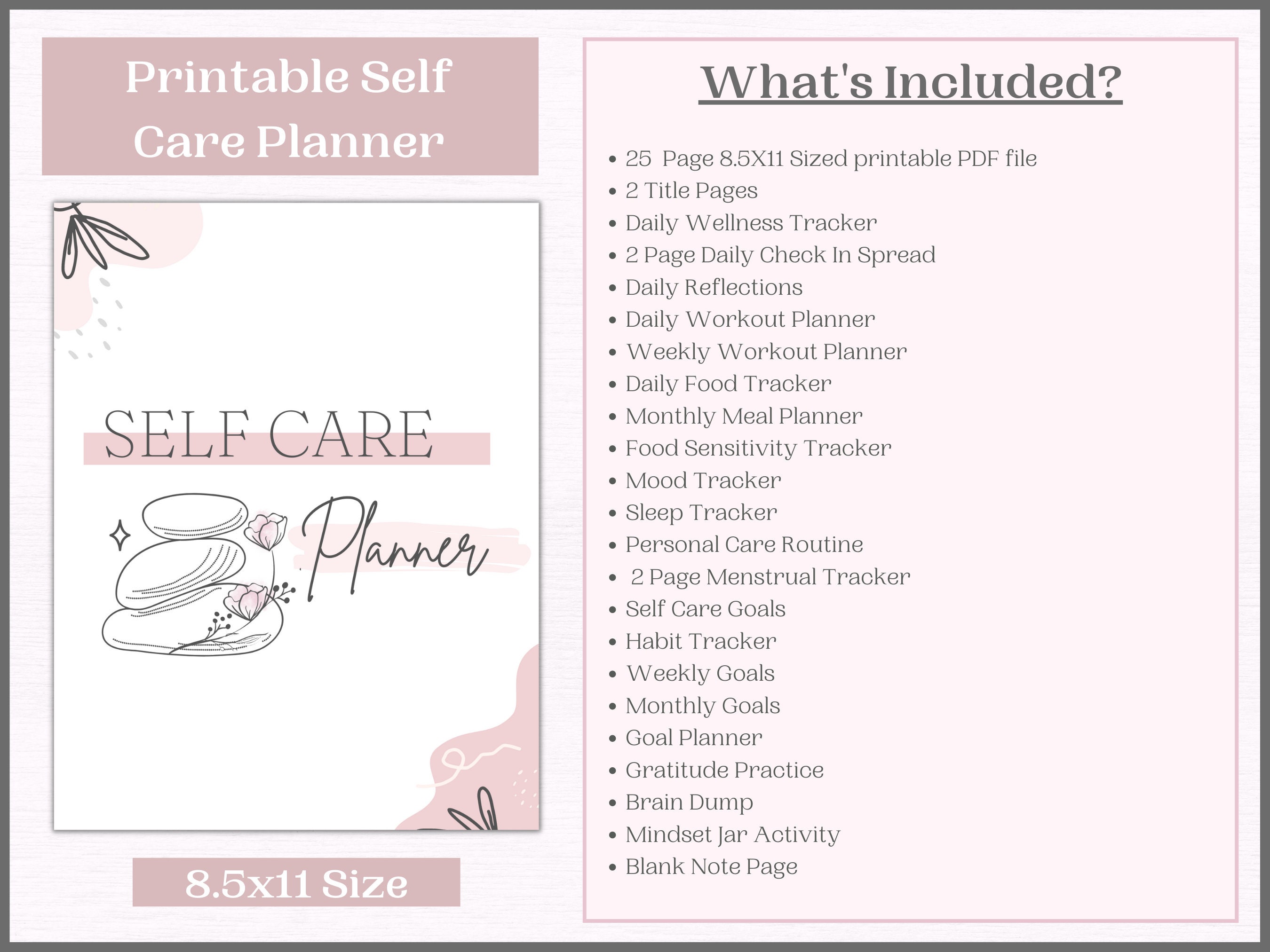 Self Care Journal and Self Care Planner Wellness Journal and - Etsy