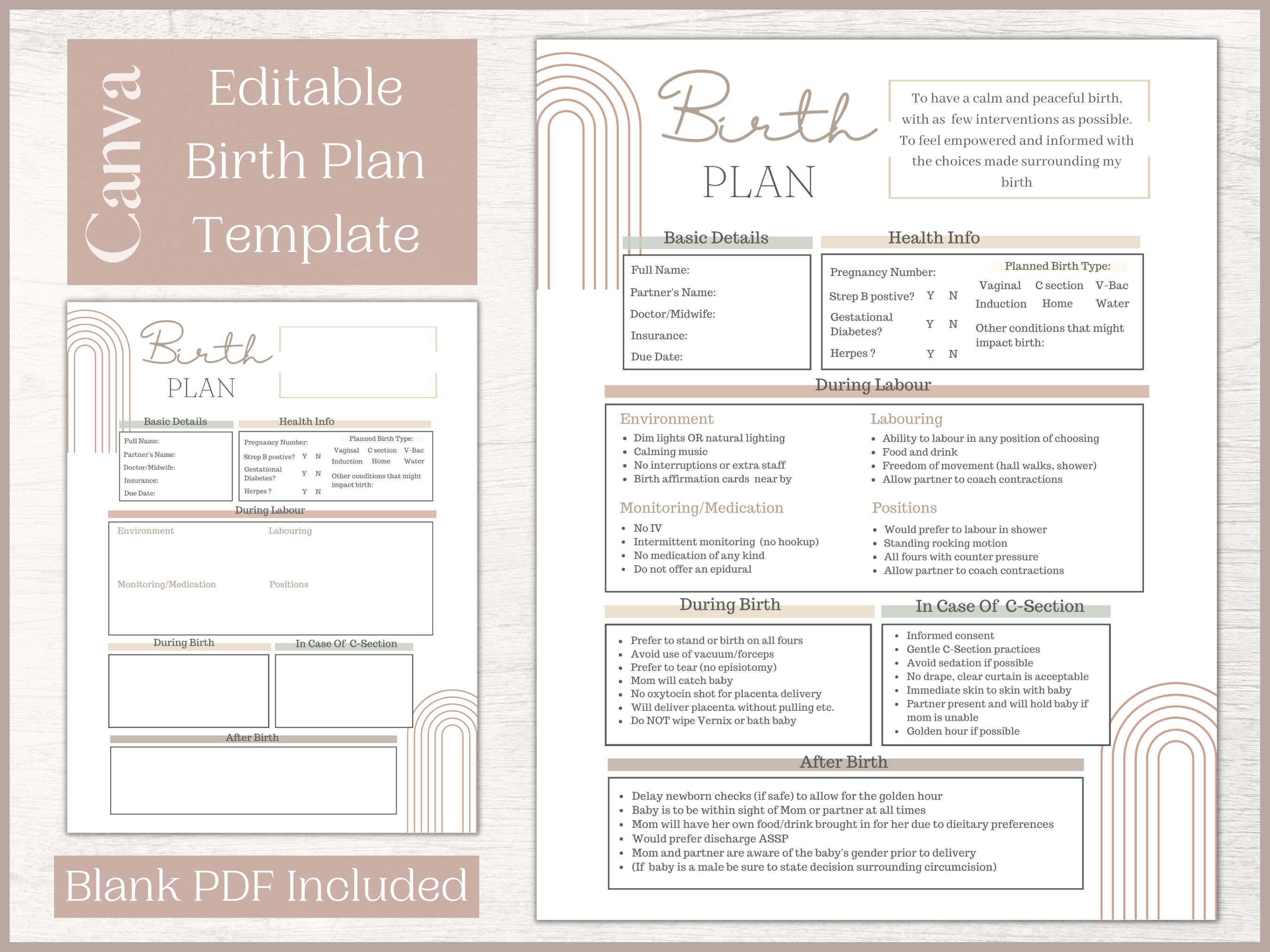Editable Birth Plan Template Printable Birthing Plan - Etsy Australia