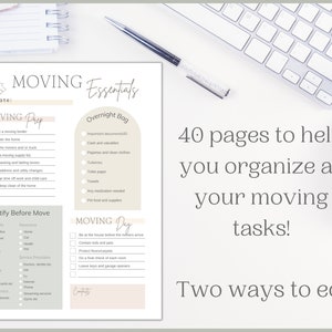 Editable Moving Planner | Moving Checklist | Printable Moving Binder ...
