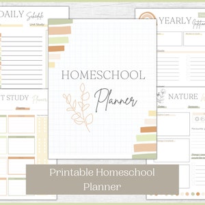 Planejador de ensino doméstico para impressão | Planejador de aulas inspirado em Montessori