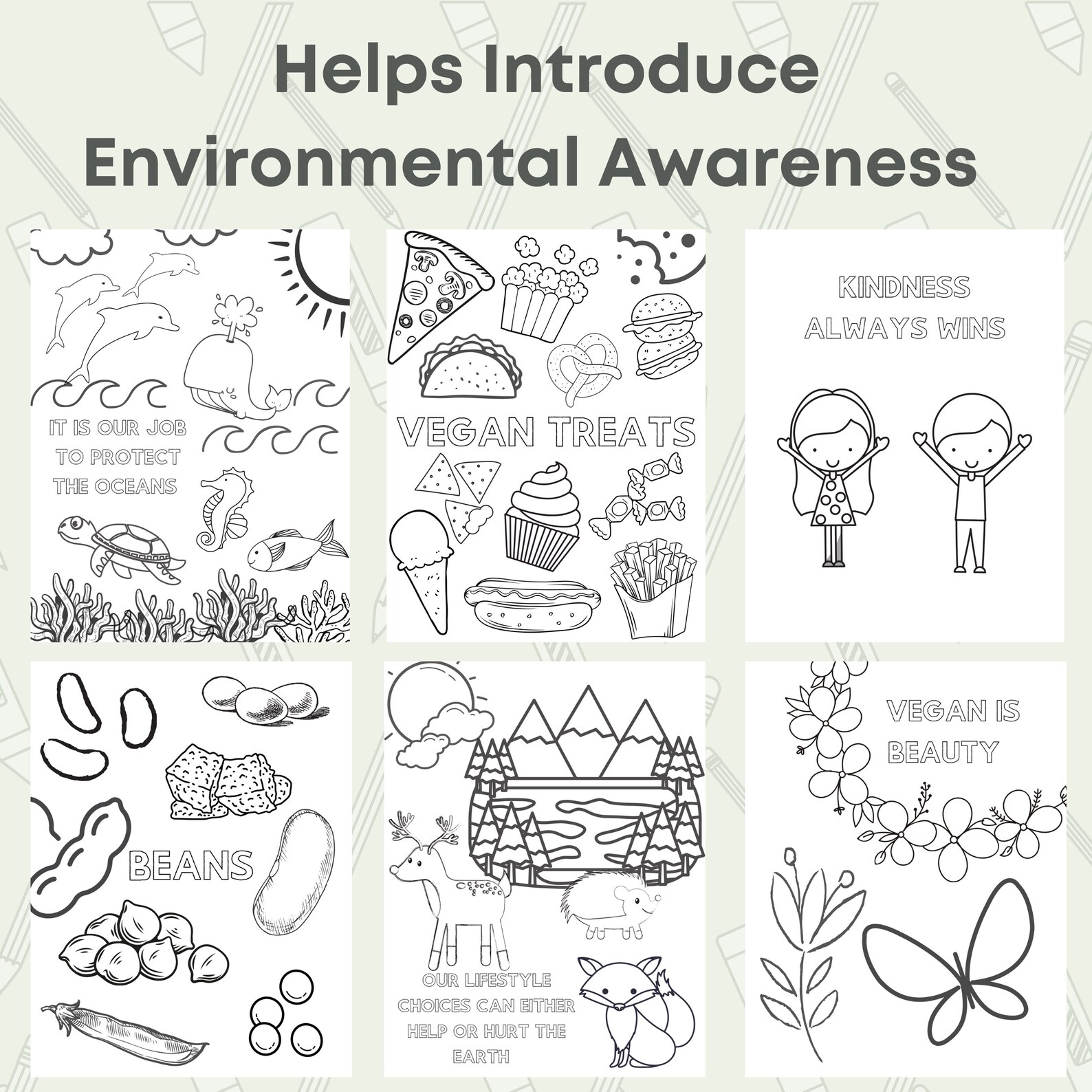 Printable Kids Vegan Colouring Pages Vegan Colouring Book Etsy Printable Kids Vegan Colouring Pages Vegan Colouring Book Etsy