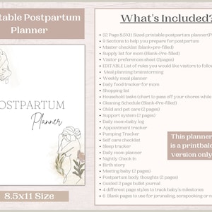 Birth Plan Template + Printable Postpartum Planner | Birth Essentials ...