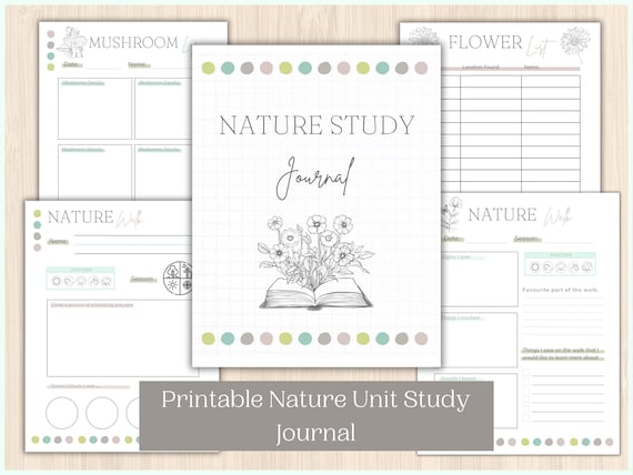 Printable Nature Journal | Homeschool Preschool Nature Learning | Charlotte Mason Style Nature Study Printables
