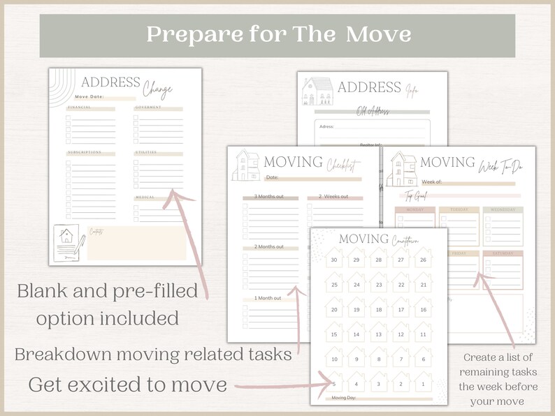 Editable Moving Planner | Moving Checklist | Printable Moving Binder ...