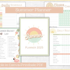 Editable Summer Planner for Kids | Summer Routine Chart , Chore Chart for Kids , Reward Chart and Summer Activity Planner