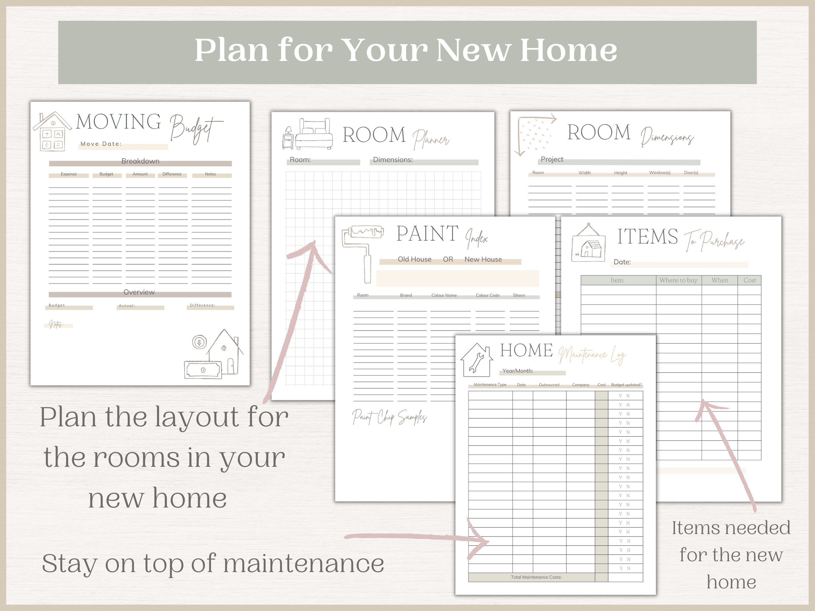 Editable Moving Planner | Moving Checklist | Printable Moving Binder ...