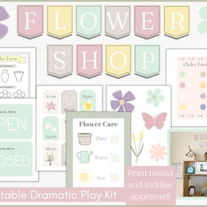 Flower Shop Printable Dramatic Play Kit | Pretend Play Flower Shop Kit | Montessori Learning Materials | Playroom Decor