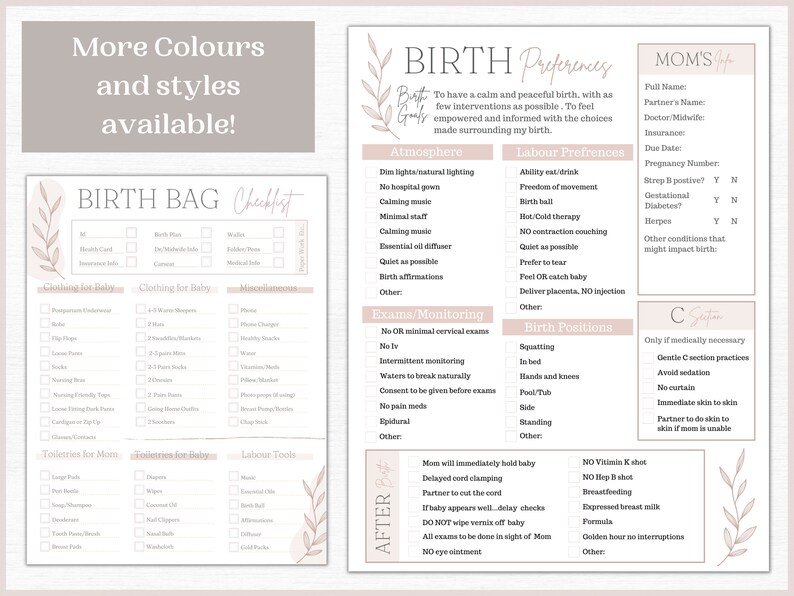 Birth Bag Packing List Editable Hospital Bag Packing Checklist Birth