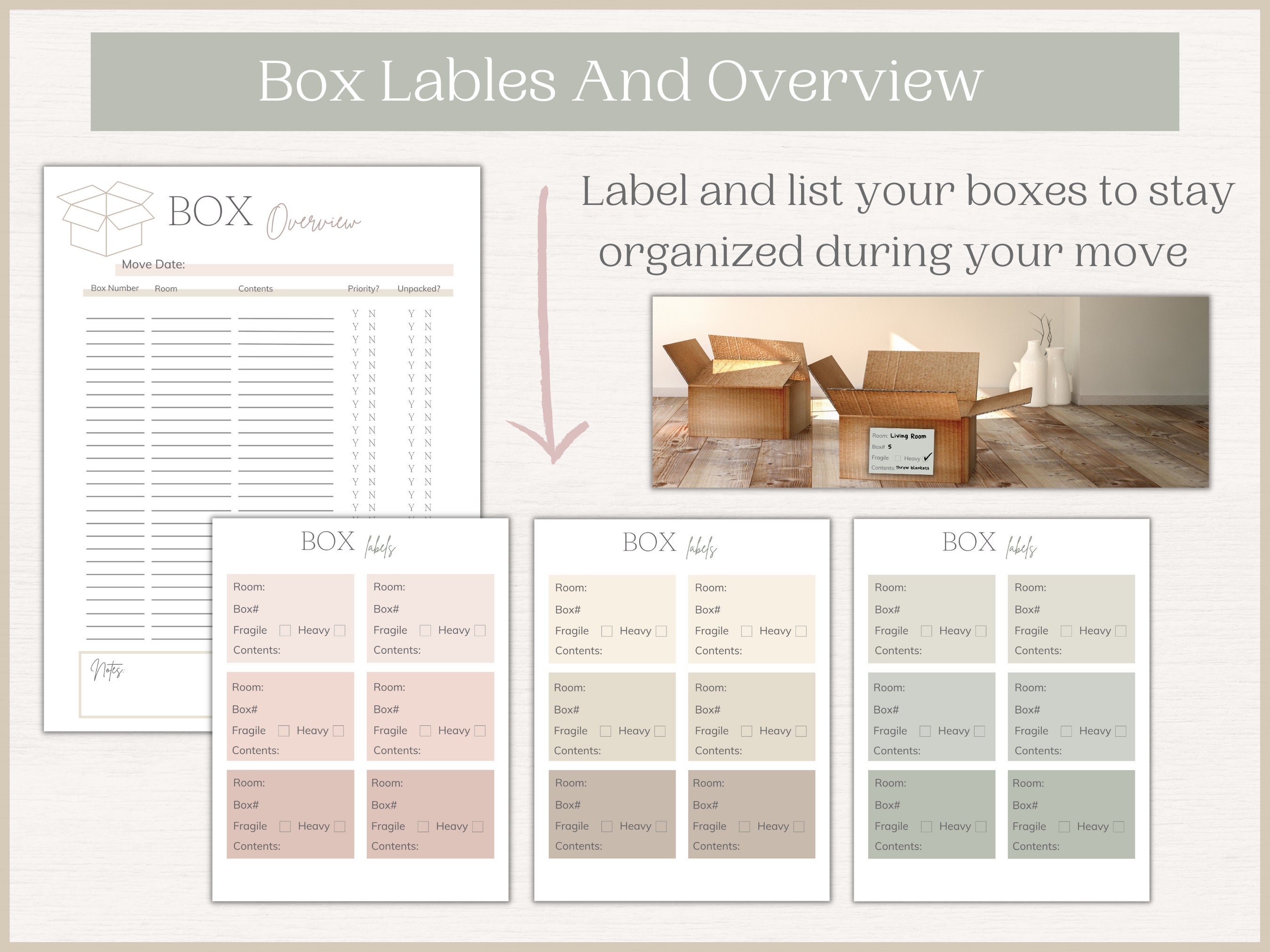 Editable Moving Planner | Moving Checklist | Printable Moving Binder ...