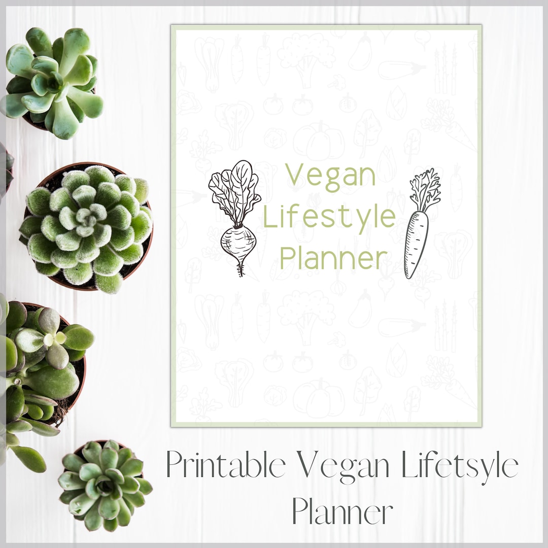 Printable Vegan Lifestyle Planner | Vegan Planner | Vegan Printable ...