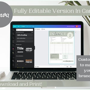 Editable Canva Invoice Template | Printable Order Form Template |small ...