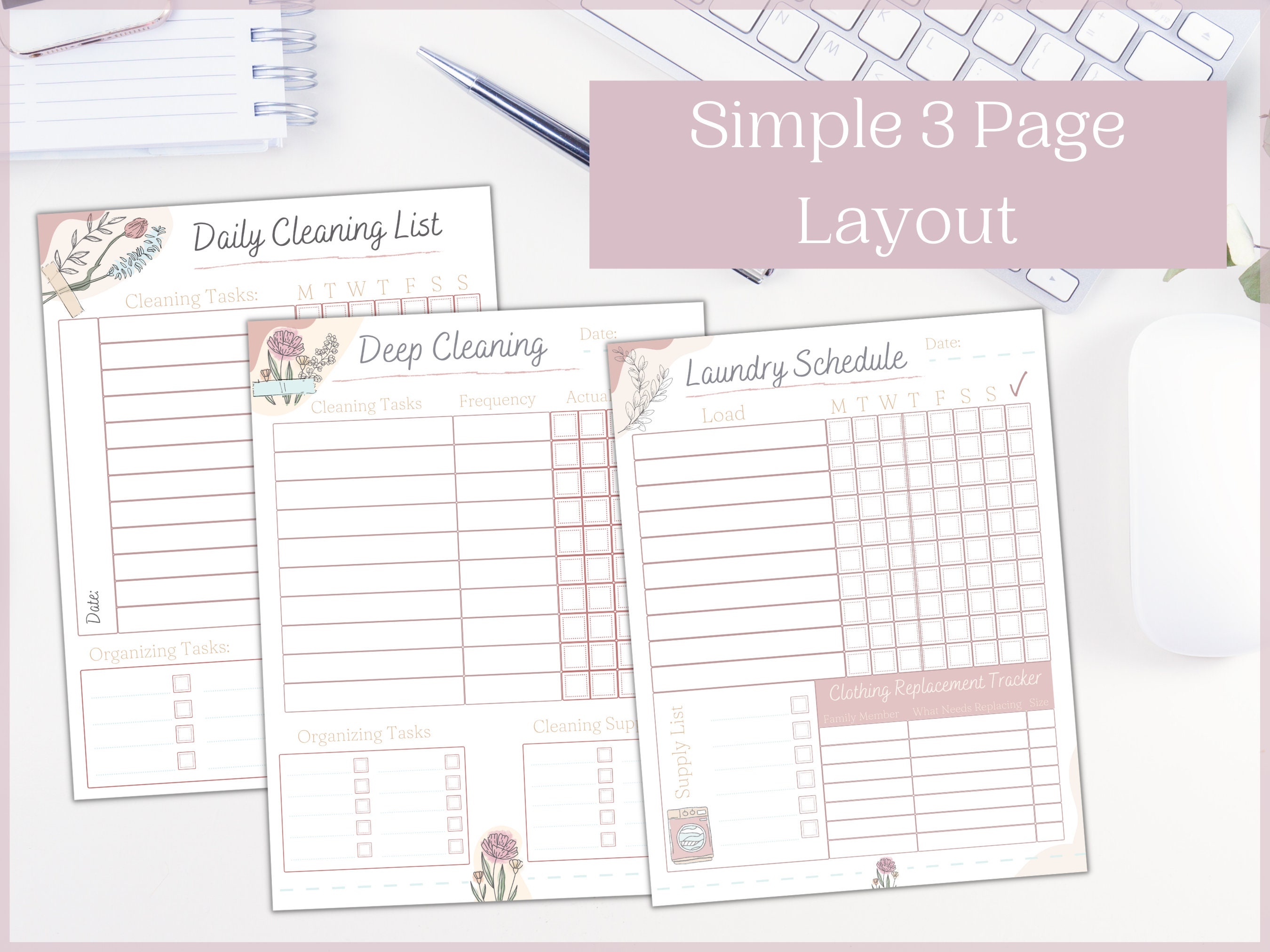 Editable Cleaning Schedule | Printable Cleaning Planner | Cleaning ...