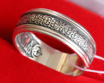 STERLING BYZANTINE Spinner Band Ring Size 9-vintage 925 Silver-ak