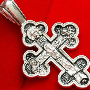 Save and Protect Sterling Silver 925 Russian Orthodox Body Cross. Christian Jewelry Made in Russia