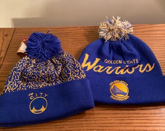 warriors knit hat