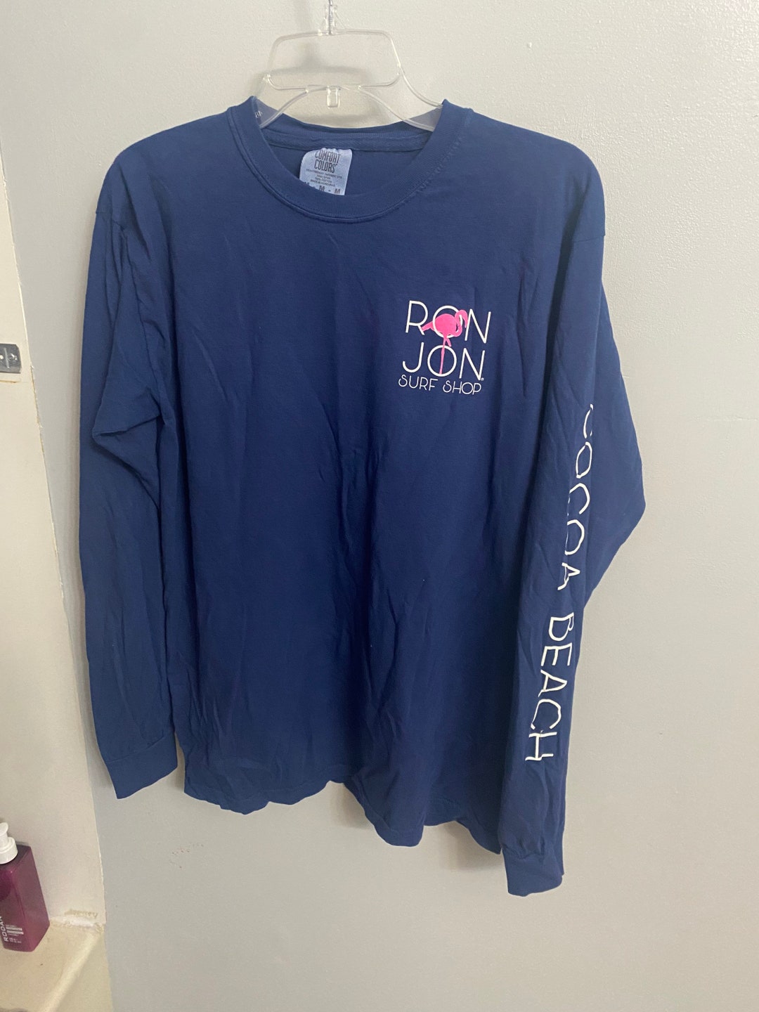 Ron Jon Surf Shop Long Sleeve Navy Blue T Shirt Flamingo Logo Etsy