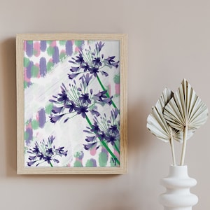 AGAPANTHE - Ilustración A4 - Decoración, Cartel, Arte