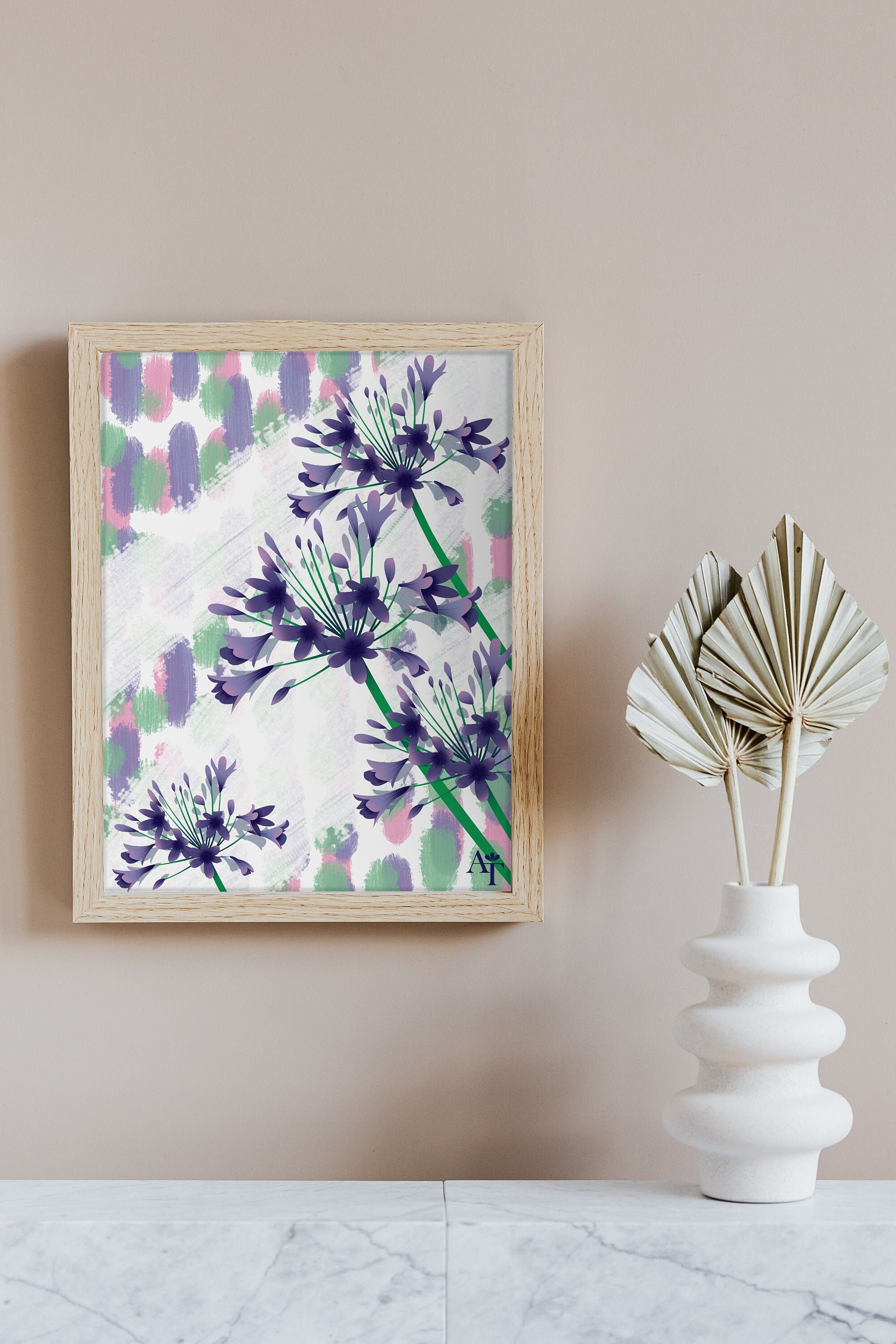 Agapanthe - Illustration A4 Décoration, Poster, Art