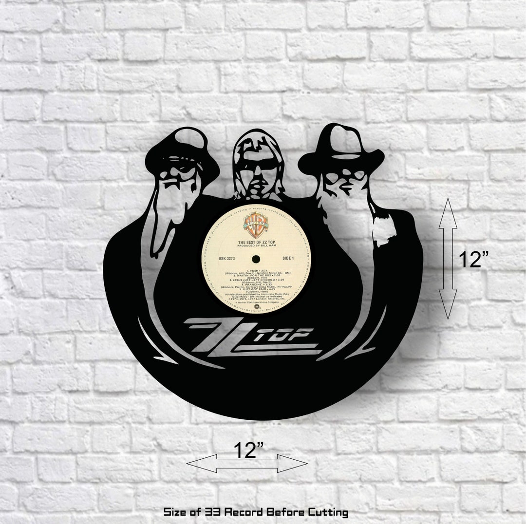 ZZ Top Laser Cut Vinyl Record Art Record Cutout Wall Art Room Décor