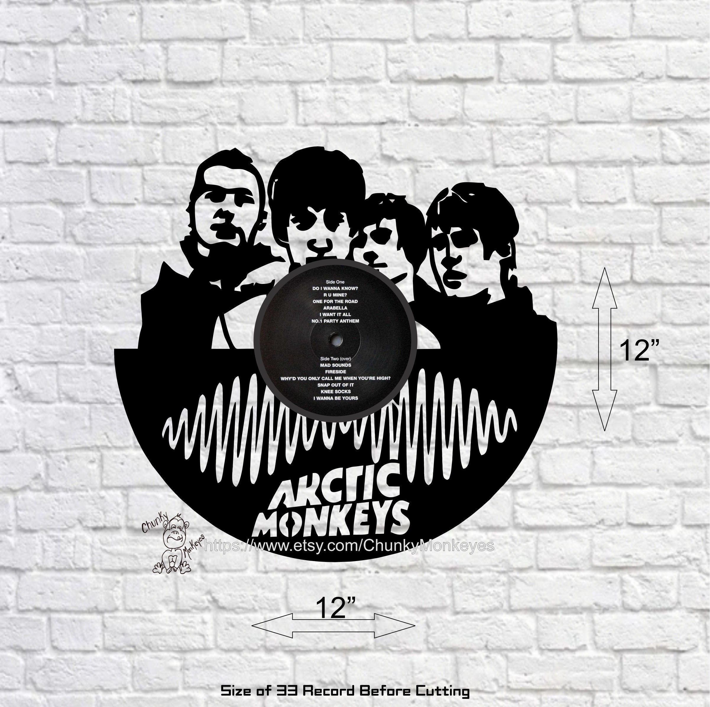 Arctic Monkeys Arte di dischi in vinile tagliati al laser Ritaglio di  dischi Arte della parete Arredamento della stanza Regali musicali per ogni  occasione Spedizione gratuita -  Italia