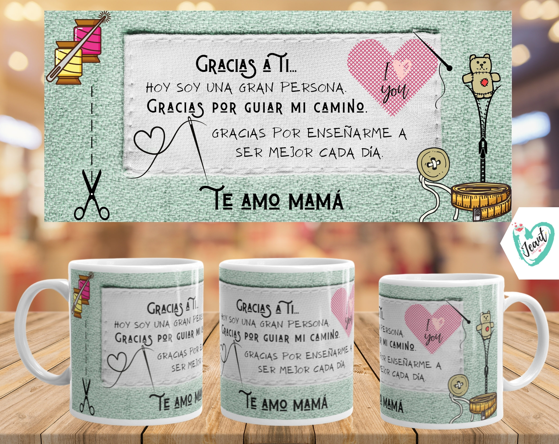 Plantilla Para Sublimar Taza De 11oz Para El Día De La Madre. | Etsy Denmark