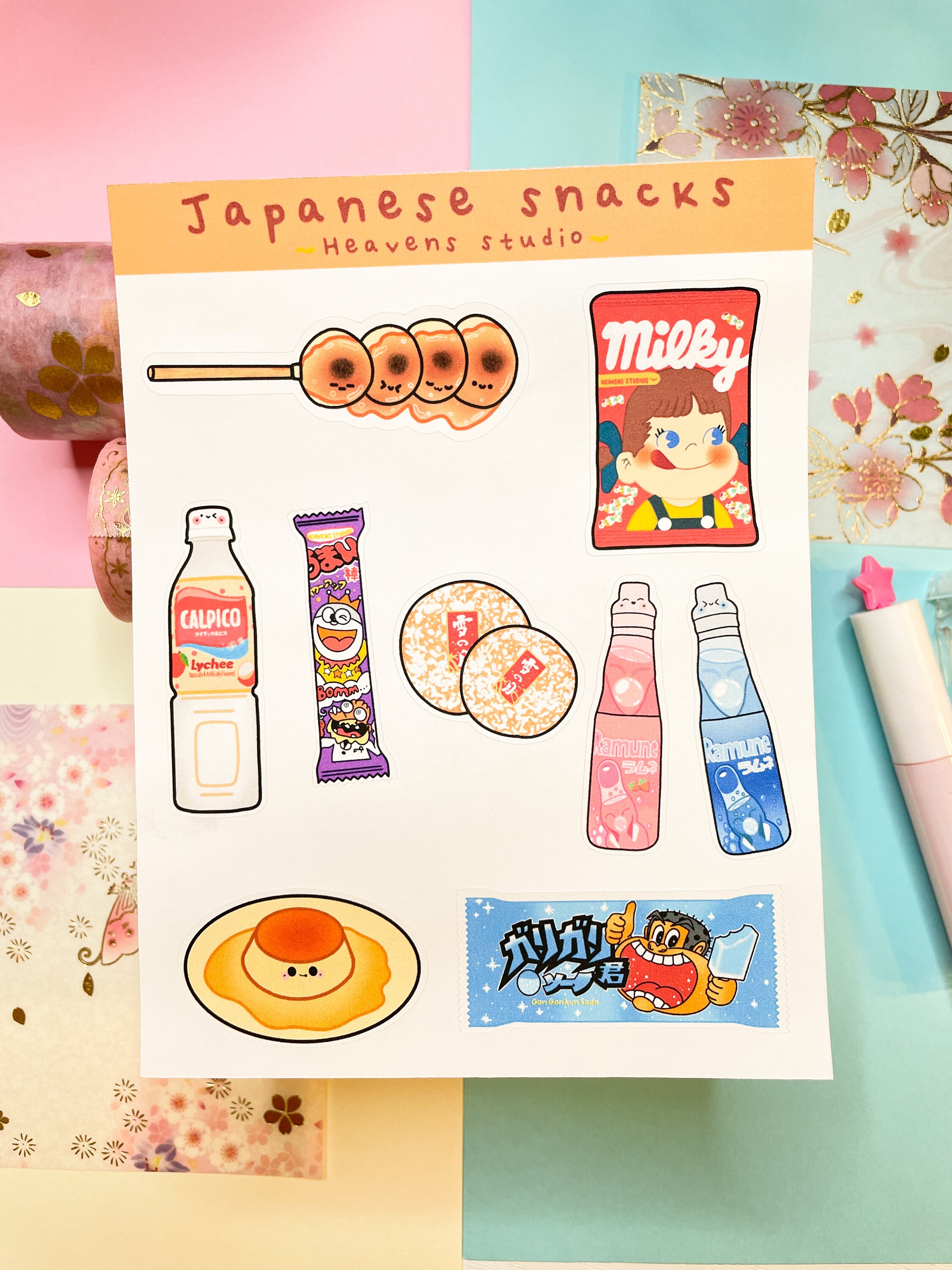 Japanese Snacks Sticker Sheet Cute sticker sheet Sticker Etsy