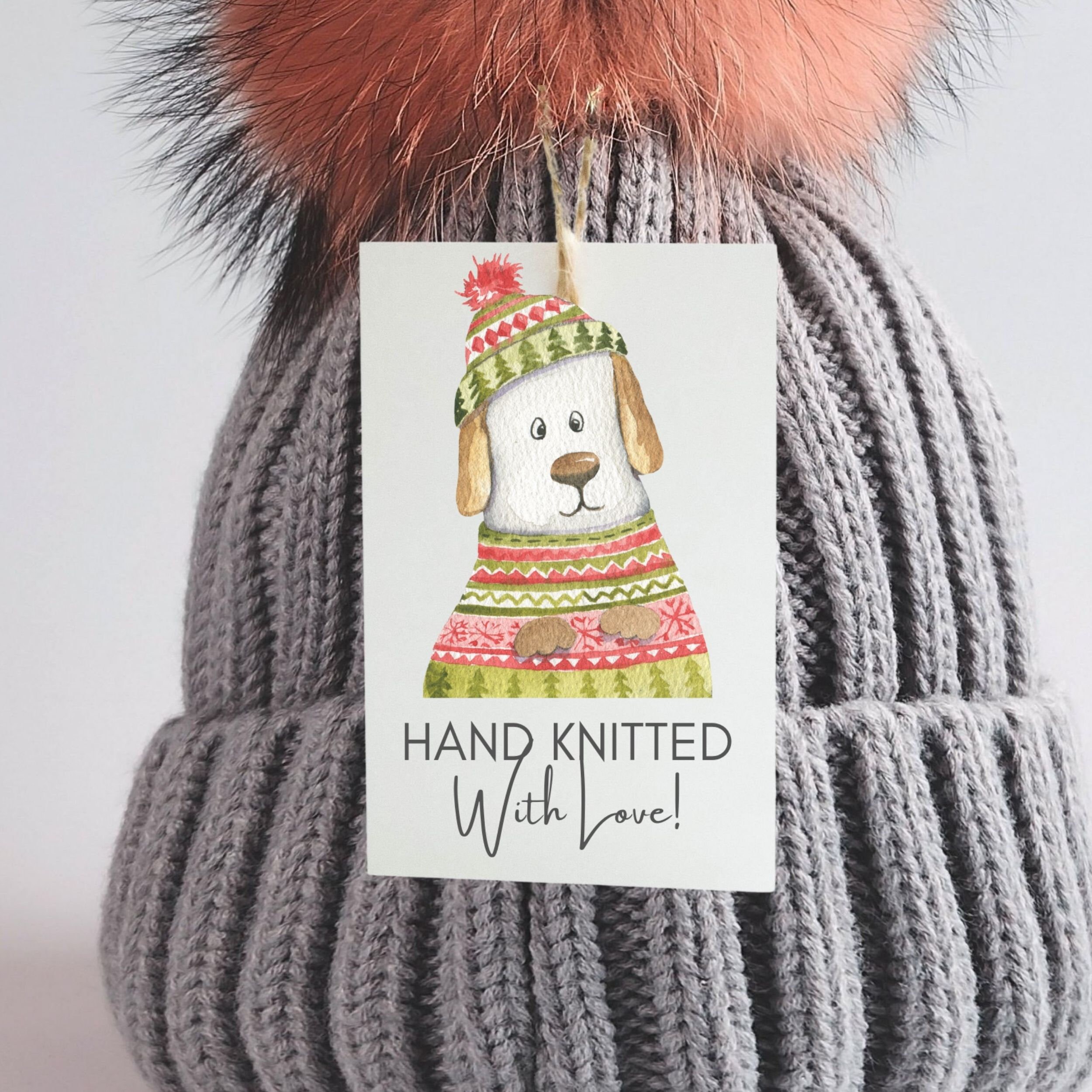 PRINTABLE Hand Knitted With Love Gift Tags Set of 8 Cute Water Color ...